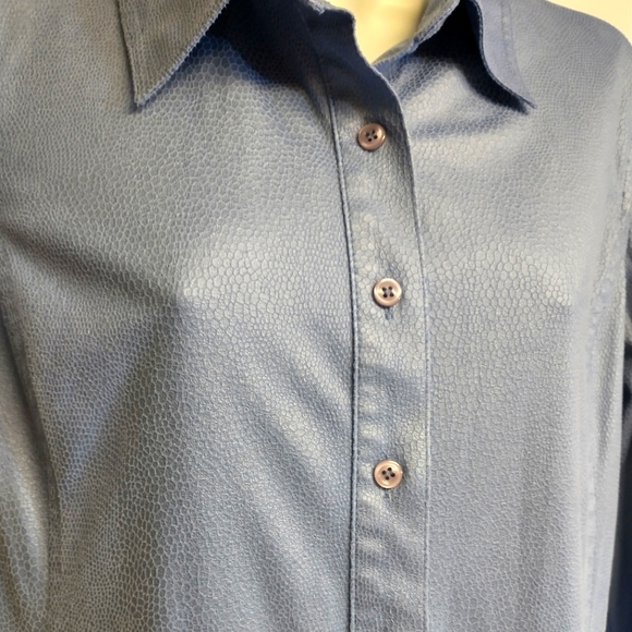 Chico's Long Sleeve Button Down Shirt Tunic Top Size 1 - Picture 4 of 8